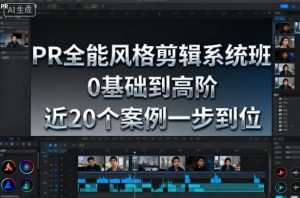 PR全能风格剪辑系统班，0基础到高阶，近20个案例一步到位-优品网赚资源库