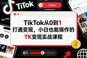 TikTok从0到1打通变现，小白也能操作的TK变现实战课程-优品网赚资源库
