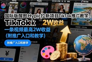 国际版醒图Hypic拉新项目TikTok推广教学,一条视频最高2W收益(附推广入口和教学)-优品网赚资源库