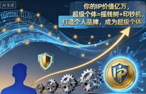 你的IP价值亿万，超级个体=摇钱树+印钞机，打造个人品牌，成为超级个体-优品网赚资源库