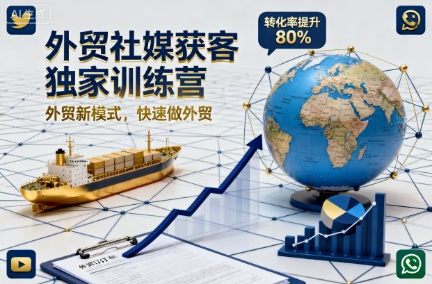 外贸社媒获客独家训练营,外贸新模式,快速做外贸-优品网赚资源库