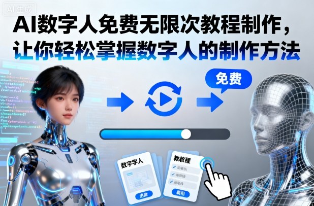 AI数字人免费无限次教程制作，让你轻松掌握数字人的制作方法-优品网赚资源库