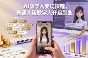 AI数字人变现课程，普通人用数字人开启副业-优品网赚资源库