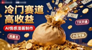 公众号冷门赛道，用AI做情感漫画，7天开通流量主，操作简单，小白可玩-优品网赚资源库