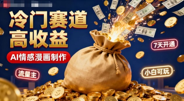 公众号冷门赛道，用AI做情感漫画，7天开通流量主，操作简单，小白可玩-优品网赚资源库