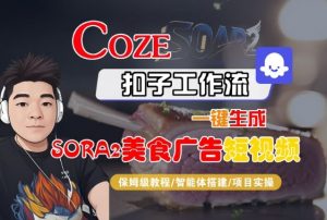 Coze扣子智能体工作流一键生成“SORA2美食广告“短视频，全流程保姆级教学-优品网赚资源库