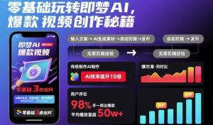 零基础玩转即梦AI，爆款视频创作秘籍-优品网赚资源库