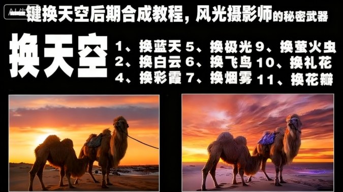 一键换天空后期合成教程，风光摄影师的秘密武器-优品网赚资源库