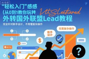 国外联盟賺美刀项目，从0到1教你玩转国外联盟Lead教程，纯新手可操作性100%-优品网赚资源库