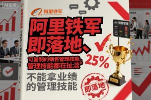 阿里铁军即落地、可复制的销售管理技能，不能拿业绩的管理技能都在扯淡-优品网赚资源库