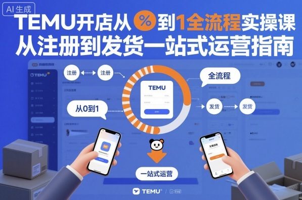 TEMU开店从0到1全流程实操课,从注册到发货一站式运营指南-优品网赚资源库