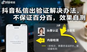 抖音私信出验证解决办法，不保证百分百，效果自测-优品网赚资源库