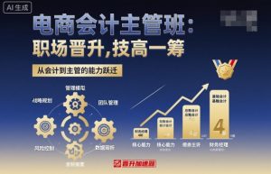 电商会计主管班，职场晋升，技高一筹-优品网赚资源库