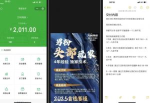 外面收费980全新男粉变现项目,竞争小,利润高,多种方式变现,独家技术-优品网赚资源库
