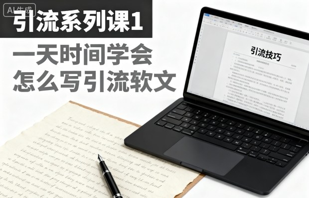 引流系列课1，一天时间学会怎么写引流软文-优品网赚资源库