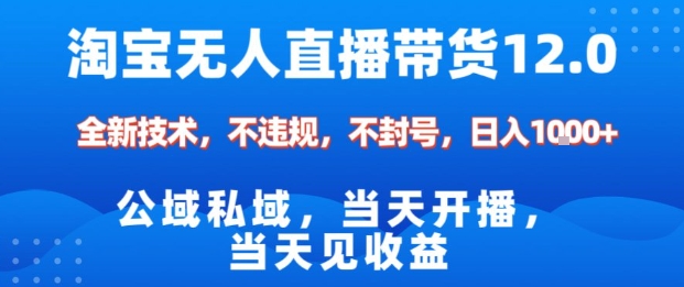 淘宝无人直播12.0,公域私域技术,不封号,不违规布局双十一流量风口,日入1k(独家技术)【揭秘】-优品网赚资源库