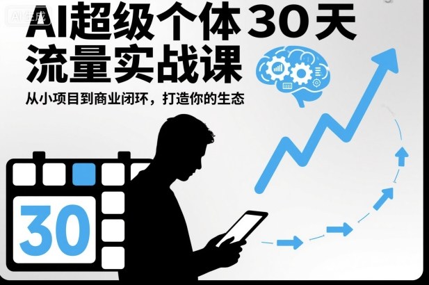 AI超级个体30天流量实战课，从小项目到商业闭环，打造你的生态-优品网赚资源库