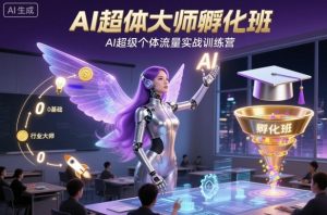 AI超体大师孵化班,AI超级个体流量实战训练营-优品网赚资源库