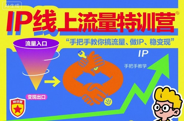 IP线上流量特训营,手把手教你搞流量、做IP、稳变现-优品网赚资源库