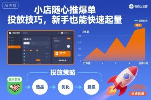 小店随心推爆单投放技巧，新手也能快速起量-优品网赚资源库