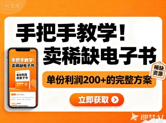 手把手教学！在小红书卖稀缺电子书，单份利润2张+的完整方案-优品网赚资源库