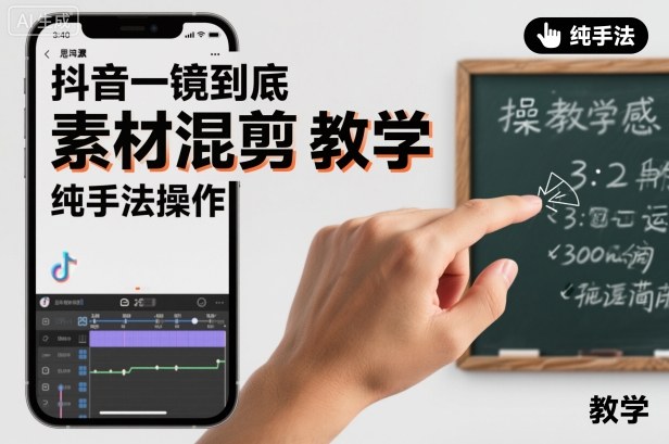 抖音一镜到底素材混剪教学，纯手法操作-优品网赚资源库