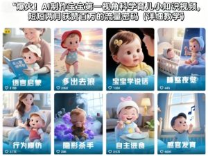 爆火!AI制作宝宝第一视角科学育儿小知识视频,短短两月获赞百万的流量密码(详细教学)-优品网赚资源库