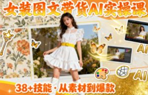 女装图文带货的AI实操课,覆盖38个实用技能,快速提升素材制作效率-优品网赚资源库