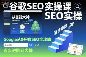 谷歌SEO实操课,Google从0开始SEO全攻略,逐步进阶到大神-优品网赚资源库