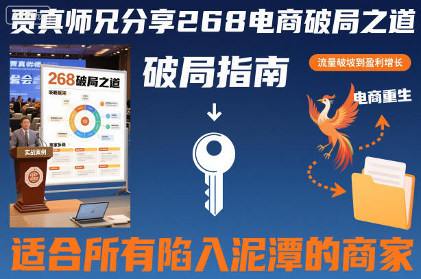 贾真师兄分享268电商破局之道-适合所有陷入泥潭的商家-优品网赚资源库