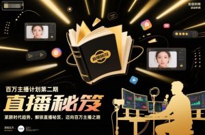 百万主播计划第二期，紧跟时代趋势，解锁直播秘笈，近向百万主播之路-优品网赚资源库