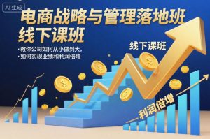 电商战略与管理落地班线下课，教你公司如何从小做到大，如何实现业绩和利润倍增【录音】-优品网赚资源库