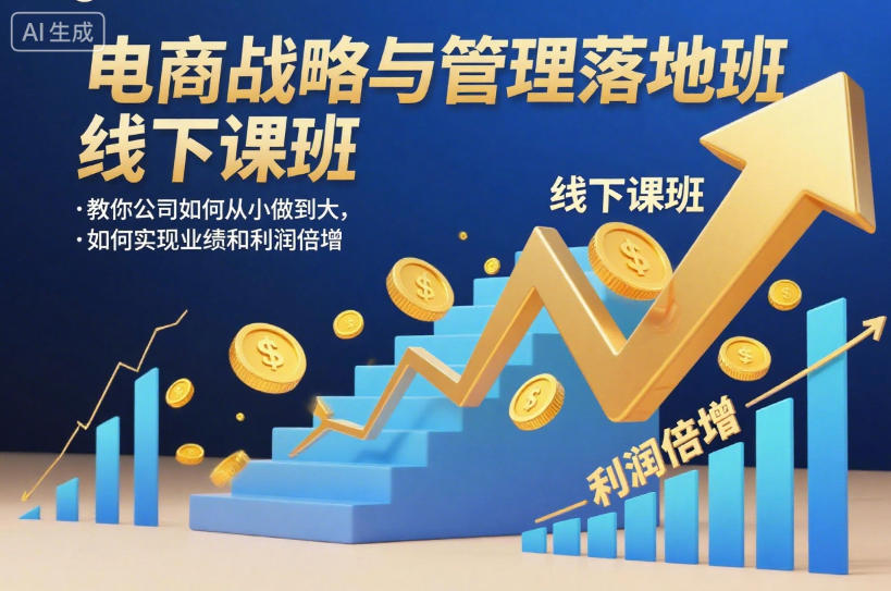 电商战略与管理落地班线下课，教你公司如何从小做到大，如何实现业绩和利润倍增【录音】-优品网赚资源库