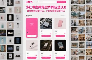 小红书虚拟矩阵玩法3.0,铺货铺笔记型打法,少款狂怼笔记型打法-优品网赚资源库