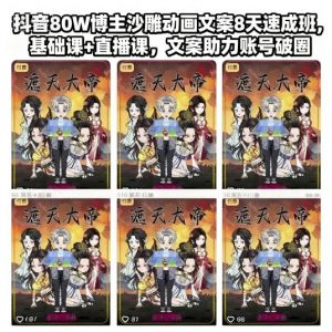 抖音80W博主沙雕动画文案8天速成班，基础课+直播课，文案助力账号破圈-优品网赚资源库