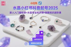 水晶小红书抖音起号2025，新人入门基础课+水晶专业知识课+销售知识进阶课-优品网赚资源库