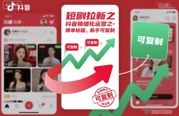 短剧拉新之抖音精细化运营之爆单秘籍，新手可复制-优品网赚资源库