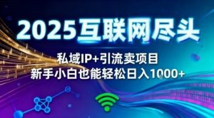 2025网创尽头王炸项目！私域IP+精准引流，新手小白在家躺賺日入1k，零经验也能上手【揭秘】-优品网赚资源库