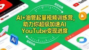 AI+油管起量视频训练营，助力你超级加速AI YouTube变现进度​-优品网赚资源库