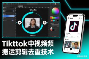 Tiktok中视频纯搬运剪辑去重技术,外来技术,自行测试-优品网赚资源库