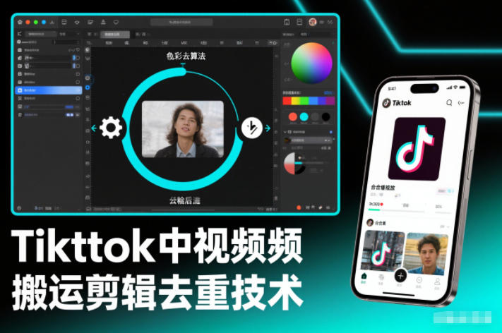 Tiktok中视频纯搬运剪辑去重技术,外来技术,自行测试-优品网赚资源库