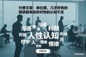 付费文章：单位里，几乎所有的困惑都来自你对人性的认知不足-优品网赚资源库
