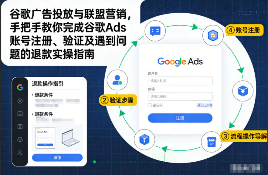 谷歌广告投放与联盟营销，手把手教你完成谷歌Ads账号注册、验证及遇到问题的退款实操指南-优品网赚资源库