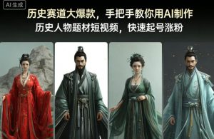 历史赛道大爆款,手把手教你用AI制作历史人物题材短视频,快速起号涨粉-优品网赚资源库