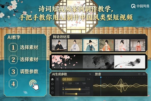 古诗词短视频案例制作教学,手把手教你用AI制作中国风类型短视频-优品网赚资源库