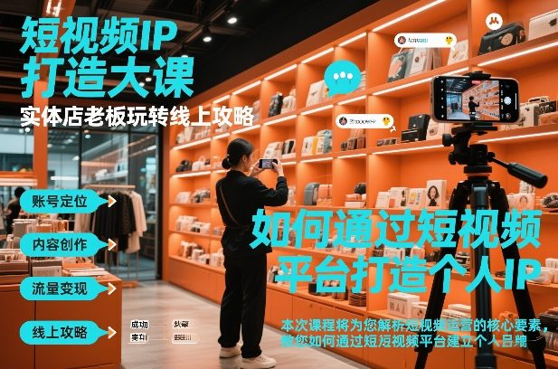 短视频ip打造大课,实体店老板玩转线上攻略-优品网赚资源库