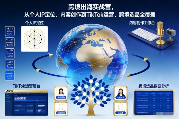 跨境出海实战营，从个人IP定位、内容创作到TikTok运营、跨境选品全覆盖-优品网赚资源库