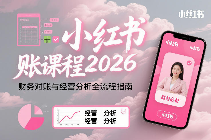 小红书对账课程2026，财务对账与经营分析全流程指南-优品网赚资源库