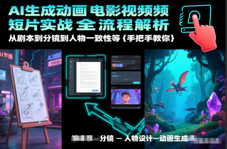 AI生成动画电影视频短片实战全流程解析，从剧本到分镜到人物一致性等手把手教你-优品网赚资源库