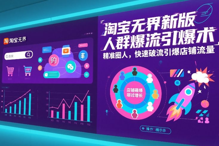淘宝无界新版人群爆流引爆术，精准圈人，快速破流引爆店铺流量-优品网赚资源库